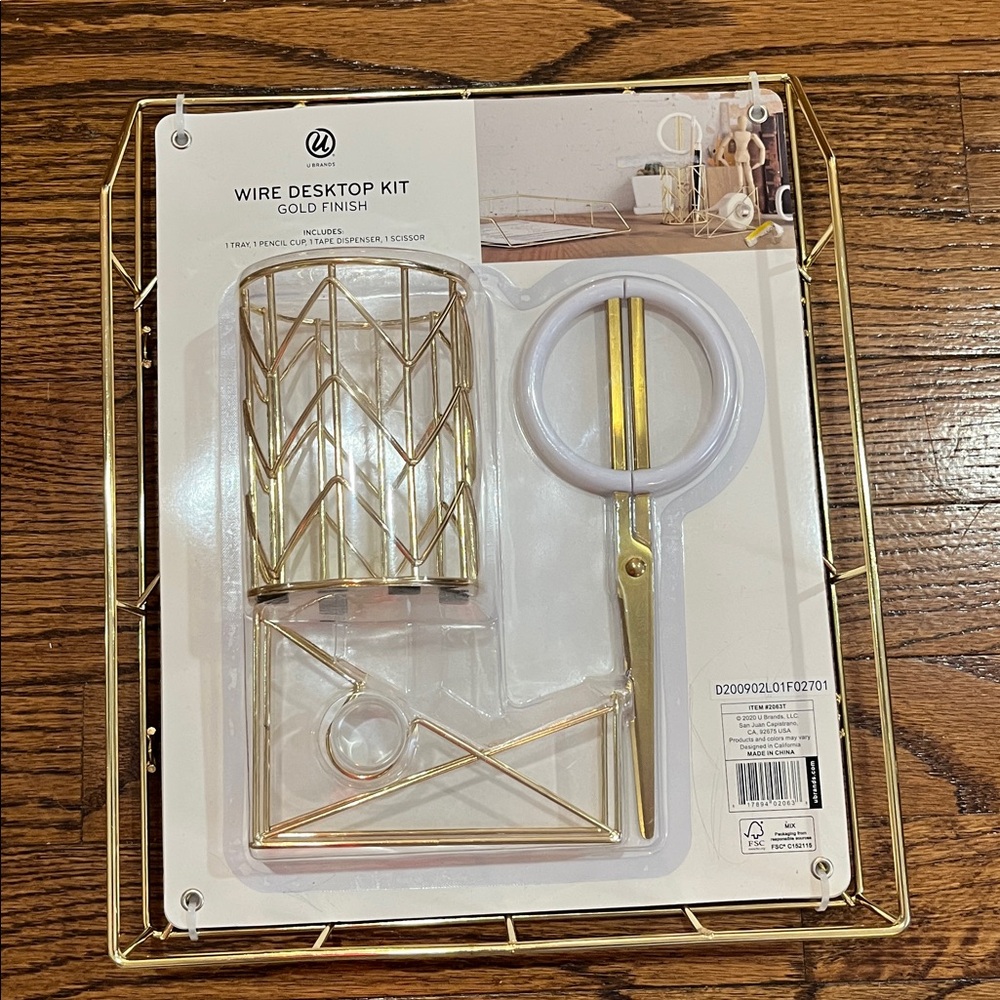 U Brands Gold Wire Desktop Kit